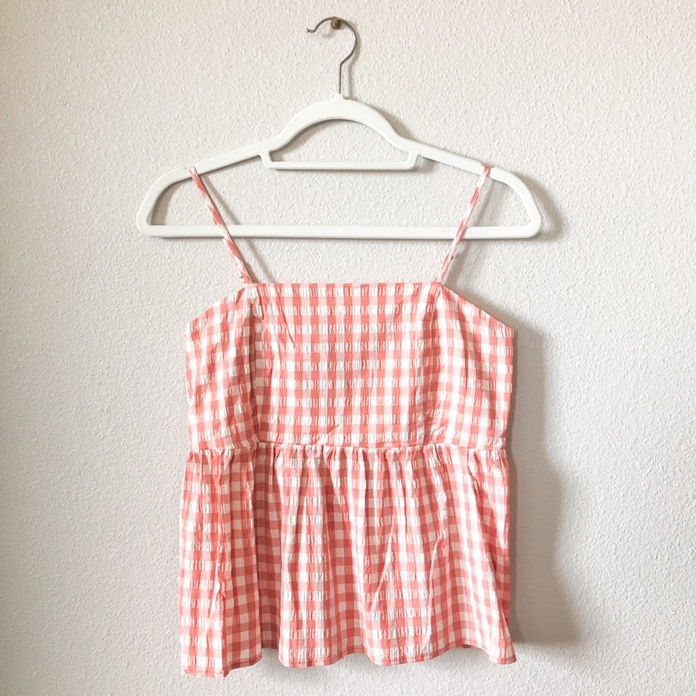 Wild Fable Gingham Sleeveless Peplum Top